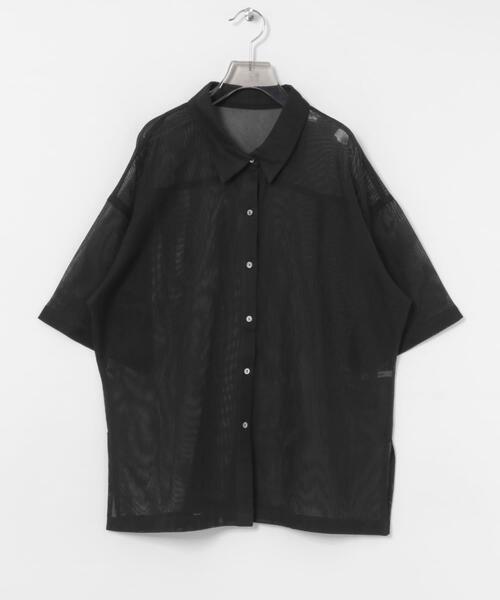 URBAN RESEARCH（アーバンリサーチ）の「コットンカラミシアーオーバーシャツ（シャツ/ブラウス・レディース・ブラック/オフホワイト・FREE）」の13枚目の写真