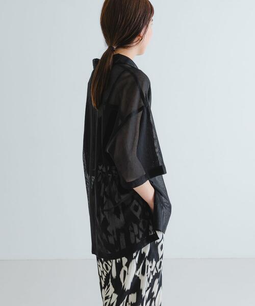 URBAN RESEARCH(アーバンリサーチ)の「コットンカラミシアーオーバーシャツ(シャツ/ブラウス・レディース・ブラック/オフホワイト・FREE)」の21枚目の写真