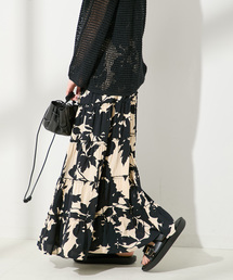 《追加》《別注》【LUSANA / ルサーナ】RUFFLE TIRED MAXI SKIRT:スカート