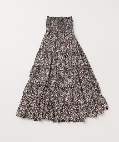 journal standard L'essage(ジャーナルスタンダードレサージュ)の「《追加》《別注》【LUSANA / ルサーナ】RUFFLE TIRED MAXI SKIRT:スカート(スカート・レディース・オートミール/ブラック系その他・SMALL)」の15枚目の写真