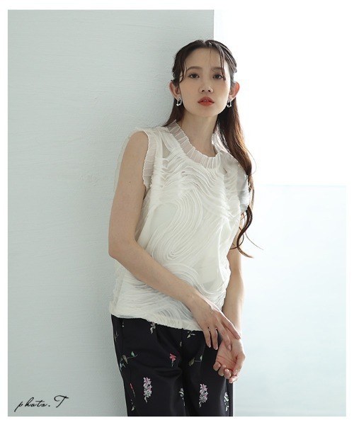 MIEです★美品★モワレジャガードブラウス セール】チュールジャガードブラウス（シャツ/ブラウス）｜Sawa