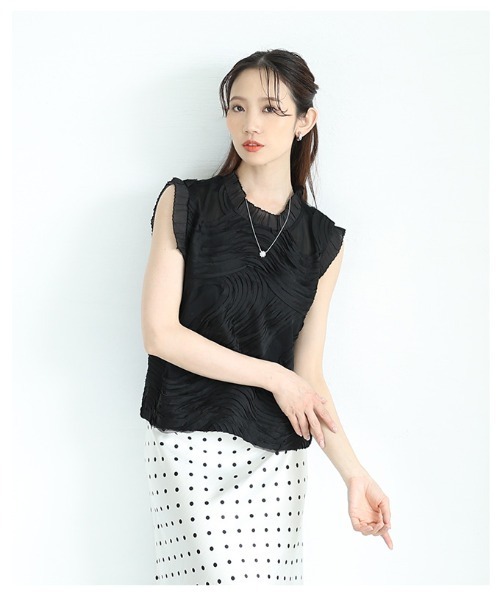 MIEです★美品★モワレジャガードブラウス セール】チュールジャガードブラウス（シャツ/ブラウス）｜Sawa