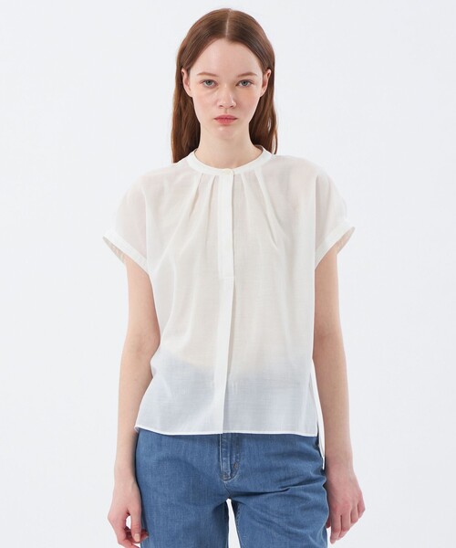 MACKINTOSH PHILOSOPHY（ﾏｯｷﾝﾄｯｼｭ ﾌｨﾛｿﾌｨｰ）の「ドレープローンコンビブラウス（シャツ/ブラウス・レディース・ベージュ/ブラック/オフホワイト・36/38）」の2枚目の写真