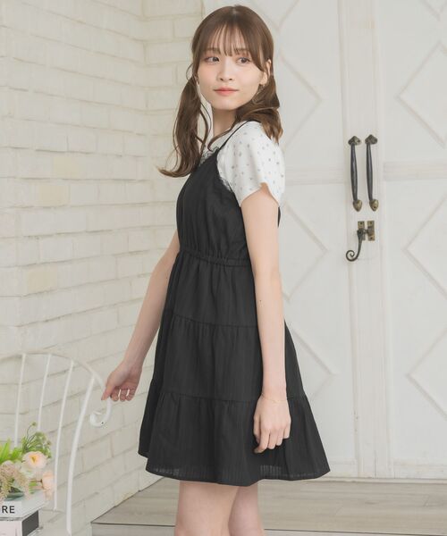 ems excite（エムズエキサイト）の「バラモチーフ付ミニキャミOP（ワンピース・レディース・イエロー/ホワイト/ブラック・FREE）」の20枚目の写真