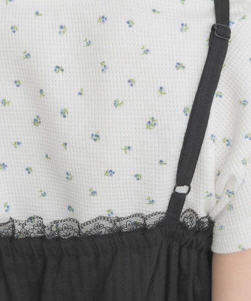 ems excite（エムズエキサイト）の「バラモチーフ付ミニキャミOP（ワンピース・レディース・イエロー/ホワイト/ブラック・FREE）」の5枚目の写真