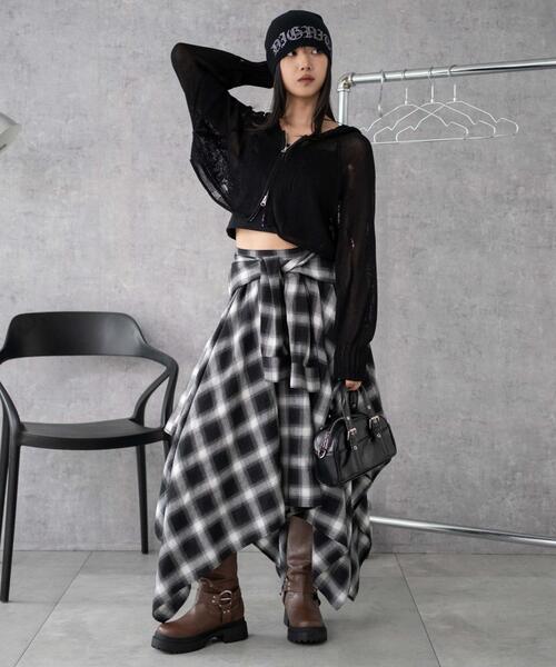 WEGO（ウィゴー）の「WEGO/ダメージメッシュショートパーカー（パーカー・レディース・ブラック/ブラウン・FREE）」の3枚目の写真