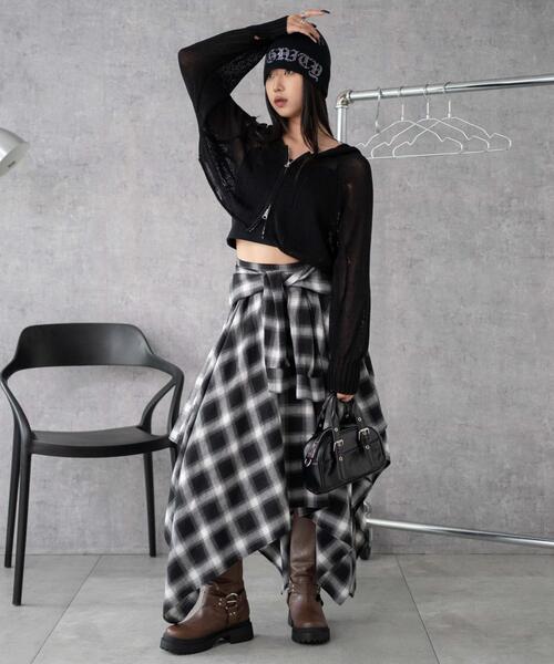 WEGO（ウィゴー）の「WEGO/ダメージメッシュショートパーカー（パーカー・レディース・ブラック/ブラウン・FREE）」の10枚目の写真