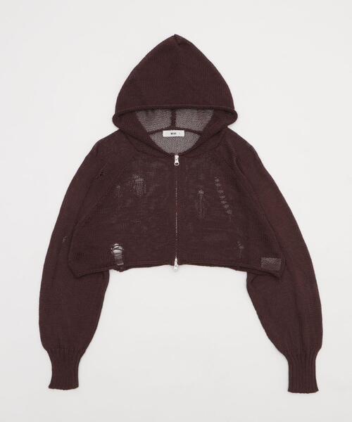 WEGO（ウィゴー）の「WEGO/ダメージメッシュショートパーカー（パーカー・レディース・ブラック/ブラウン・FREE）」の15枚目の写真