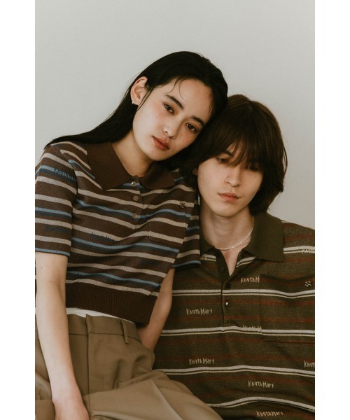 トップス Knuth Marf / logo stripe polo knit logo stripe polo knit(unisex)/2color | KNUTH MARF