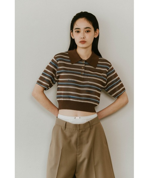logo stripe polo knit（Tシャツ/カットソー）｜Knuth Marf