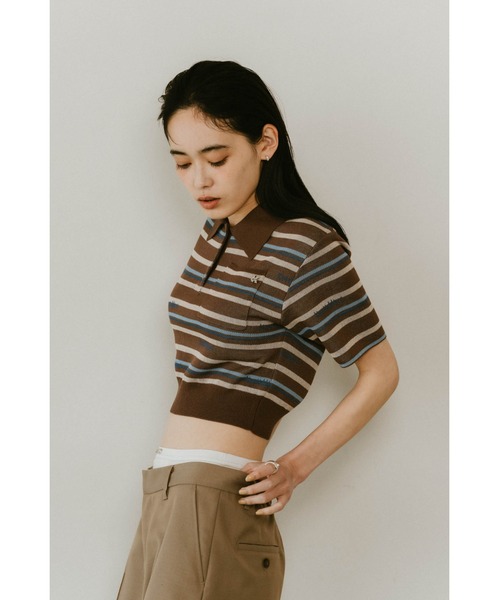 トップス Knuth Marf / logo stripe polo knit logo stripe polo knit/2color | KNUTH MARF