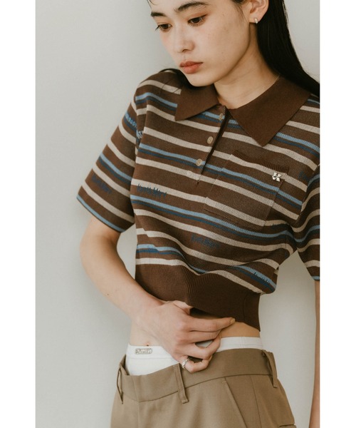 logo stripe polo knit（Tシャツ/カットソー）｜Knuth Marf