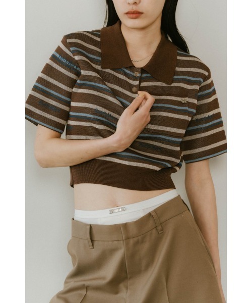 logo stripe polo knit（Tシャツ/カットソー）｜Knuth Marf