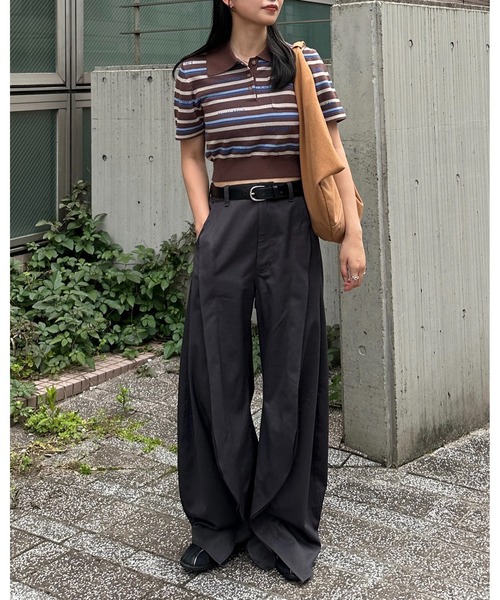 トップス Knuth Marf / logo stripe polo knit logo stripe polo knit/2color | KNUTH MARF