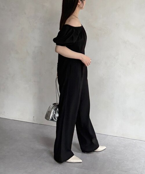 Thevon（ゼボン）の「スクエアネックオールインワン（つなぎ/オールインワン・レディース・ブラック/ベージュ・S/M）」の7枚目の写真