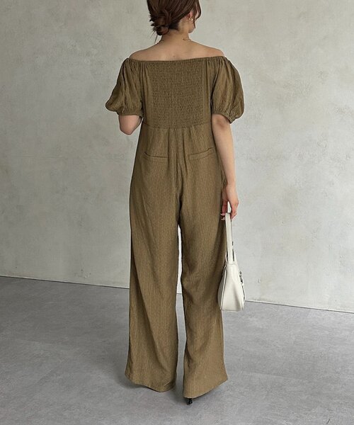 Thevon（ゼボン）の「スクエアネックオールインワン（つなぎ/オールインワン・レディース・ブラック/ベージュ・S/M）」の12枚目の写真