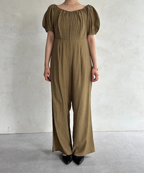 Thevon（ゼボン）の「スクエアネックオールインワン（つなぎ/オールインワン・レディース・ブラック/ベージュ・S/M）」の14枚目の写真