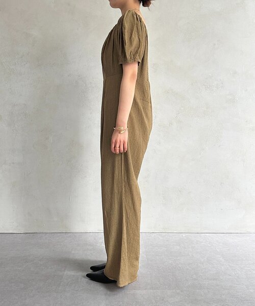 Thevon（ゼボン）の「スクエアネックオールインワン（つなぎ/オールインワン・レディース・ブラック/ベージュ・S/M）」の15枚目の写真