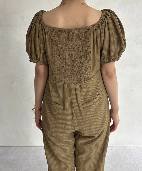 Thevon（ゼボン）の「スクエアネックオールインワン（つなぎ/オールインワン・レディース・ブラック/ベージュ・S/M）」の18枚目の写真