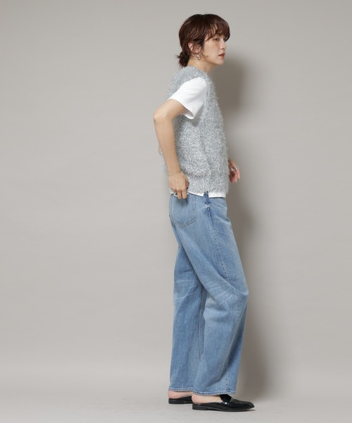 Healthy denim（ヘルシーデニム）の「Healthy DENIM/Corn ワイドカーブデニム（デニムパンツ・レディース・ライトブルー・24/23/22）」の7枚目の写真