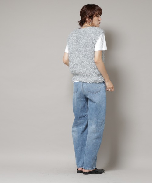 Healthy denim（ヘルシーデニム）の「Healthy DENIM/Corn ワイドカーブデニム（デニムパンツ・レディース・ライトブルー・24/23/22）」の8枚目の写真