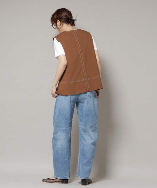 Healthy denim（ヘルシーデニム）の「Healthy DENIM/Corn ワイドカーブデニム（デニムパンツ・レディース・ライトブルー・24/23/22）」の5枚目の写真