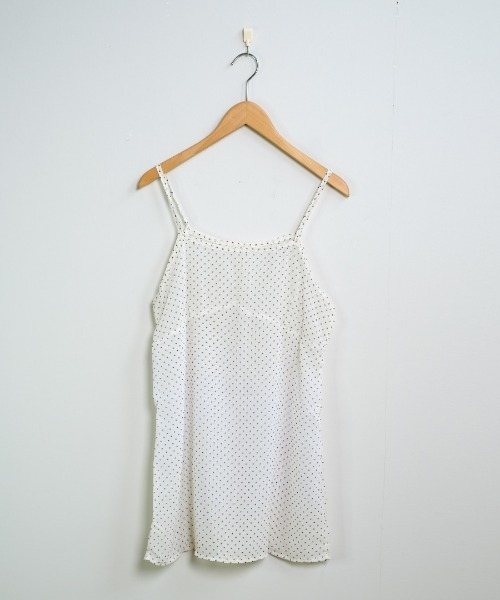 shopnikoniko（ショップニコニコ）の「キャミワンピース チュニック丈 ドット柄 シアードットチュニック（チュニック・レディース・ホワイト・フリー）」の11枚目の写真