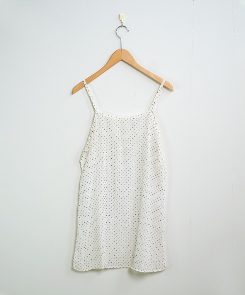 shopnikoniko（ショップニコニコ）の「キャミワンピース チュニック丈 ドット柄 シアードットチュニック（チュニック・レディース・ホワイト・フリー）」の13枚目の写真