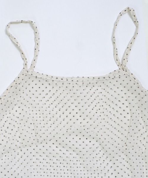 shopnikoniko（ショップニコニコ）の「キャミワンピース チュニック丈 ドット柄 シアードットチュニック（チュニック・レディース・ホワイト・フリー）」の14枚目の写真