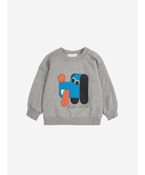 BOBO CHOSES(ボボショーズ)の「Doggy Mate sweatshirt(スウェット・キッズ・ヘザーグレー・18MONTH/24MONTH/3MONTH/9MONTH)」の1枚目の写真