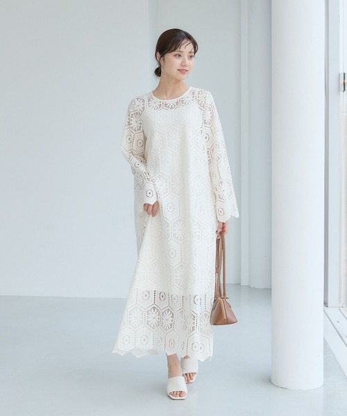 Andemiu（アンデミュウ）の「クロシェレースワンピース577770（ワンピース・レディース・ブラック/オフホワイト/レッド・FREE）」の6枚目の写真