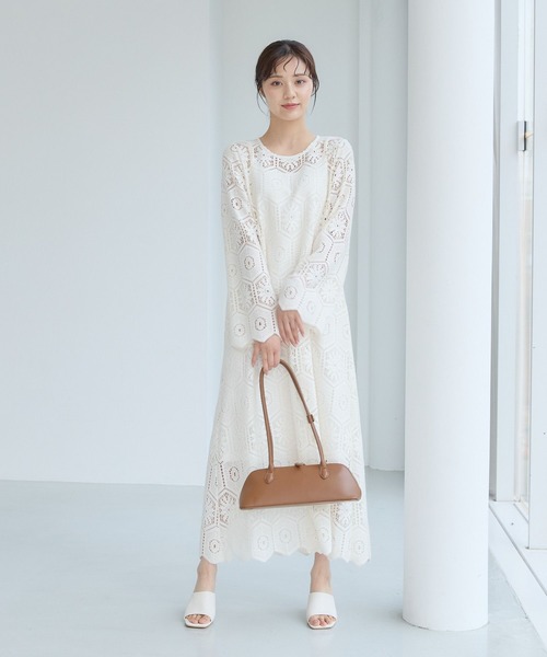 Andemiu（アンデミュウ）の「クロシェレースワンピース577770（ワンピース・レディース・ブラック/オフホワイト/レッド・FREE）」の7枚目の写真