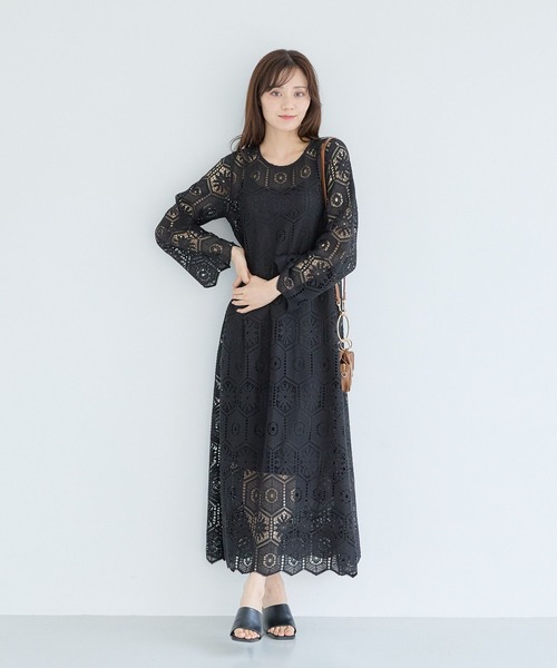Andemiu（アンデミュウ）の「クロシェレースワンピース577770（ワンピース・レディース・ブラック/オフホワイト/レッド・FREE）」の11枚目の写真