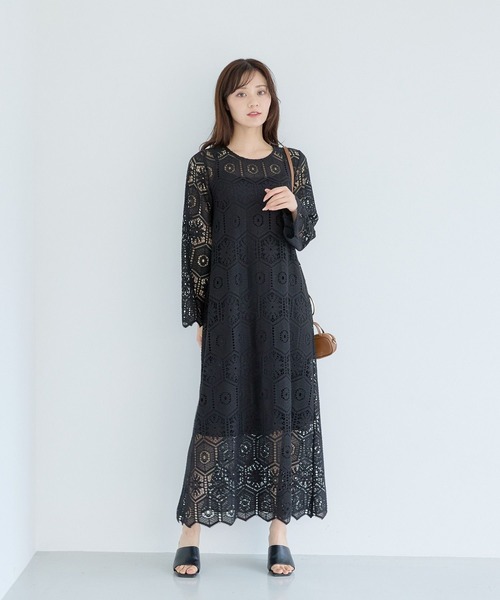 Andemiu（アンデミュウ）の「クロシェレースワンピース577770（ワンピース・レディース・ブラック/オフホワイト/レッド・FREE）」の12枚目の写真