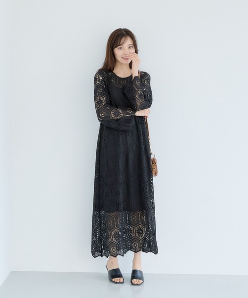 Andemiu（アンデミュウ）の「クロシェレースワンピース577770（ワンピース・レディース・ブラック/オフホワイト/レッド・FREE）」の13枚目の写真