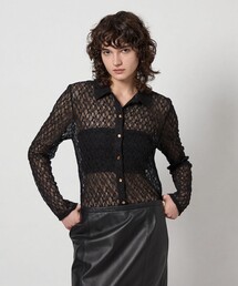 <6(ROKU)>レースチュール シャツ