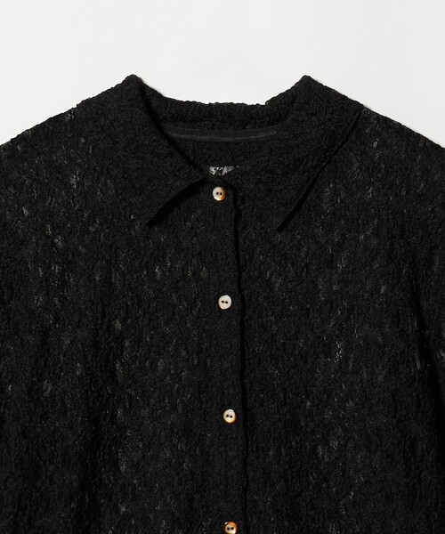 6（ロク）の「＜6(ROKU)＞レースチュール シャツ（カーディガン/ボレロ・レディース・ブラック・FREE）」の6枚目の写真