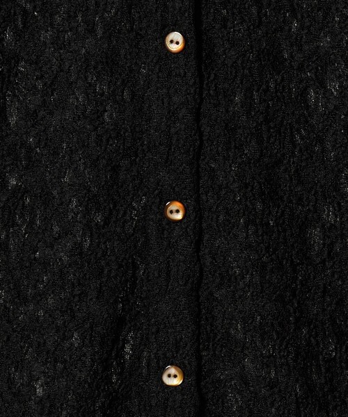 6（ロク）の「＜6(ROKU)＞レースチュール シャツ（カーディガン/ボレロ・レディース・ブラック・FREE）」の8枚目の写真