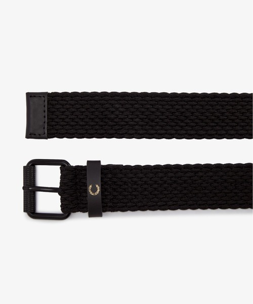 FRED PERRY(フレッドペリー)の「【先行予約受付中】Woven Elastic Belt/ウーブンベルト(ベルト・メンズ・ブラック/グリーン・L)」の4枚目の写真