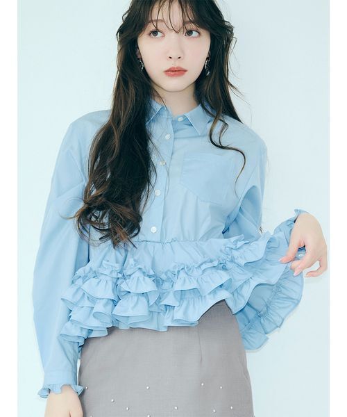 LILY BROWN（リリーブラウン）の「ホイップフリルヘムブラウス（シャツ