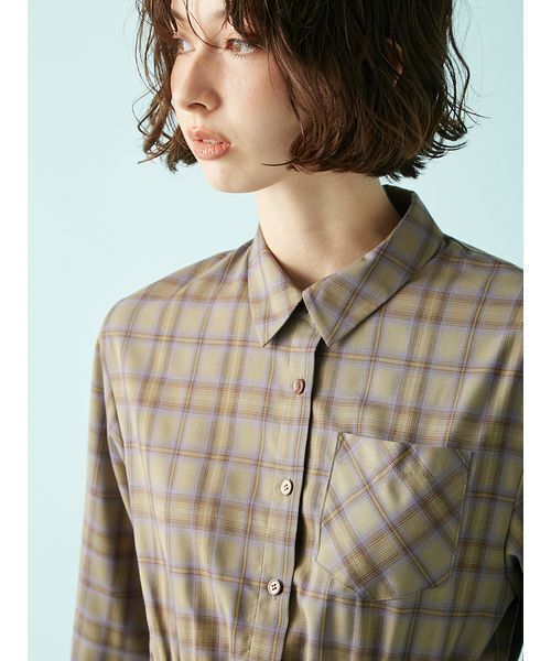 新品タグ付　ホイップフリルヘムブラウス　チェック　LILY BROWN LILY BROWN（リリーブラウン）の「ホイップフリルヘムブラウス（シャツ