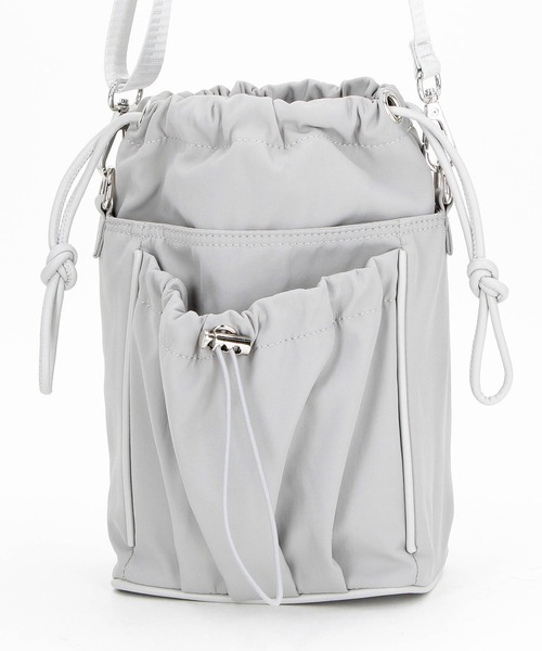 NICOLE white（ニコルホワイト）の「巾着ショルダーBAG（ショルダーバッグ・レディース・ブラック/グレー/アイボリー・FREE）」の13枚目の写真