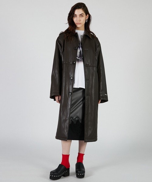 PRANK PROJECT（プランクプロジェクト）の「PVCレイヤードミディスカート / PVC Layered Midi Skirt（スカート・レディース・ブラック/ホワイト・36/38）」の5枚目の写真