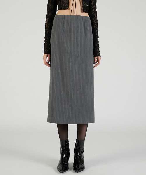 PRANK PROJECT（プランクプロジェクト）の「PVCレイヤードミディスカート / PVC Layered Midi Skirt（スカート・レディース・ブラック/ホワイト・36/38）」の12枚目の写真