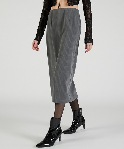 PRANK PROJECT（プランクプロジェクト）の「PVCレイヤードミディスカート / PVC Layered Midi Skirt（スカート・レディース・ブラック/ホワイト・36/38）」の13枚目の写真