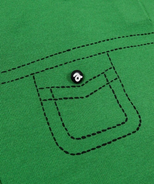 セール】<LADIES>ステッチ風プリントニットポロシャツ（ニット