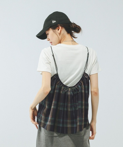 GLOBAL WORK（グローバルワーク）の「チェックビスチェ/579508（キャミソール・レディース・ブラウン系その他/ブラック系その他・FREE）」の7枚目の写真