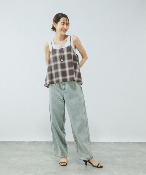 GLOBAL WORK（グローバルワーク）の「チェックビスチェ/579508（キャミソール・レディース・ブラウン系その他/ブラック系その他・FREE）」の8枚目の写真