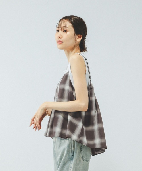 GLOBAL WORK（グローバルワーク）の「チェックビスチェ/579508（キャミソール・レディース・ブラウン系その他/ブラック系その他・FREE）」の11枚目の写真