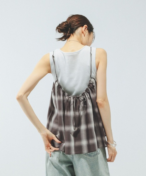 GLOBAL WORK（グローバルワーク）の「チェックビスチェ/579508（キャミソール・レディース・ブラウン系その他/ブラック系その他・FREE）」の12枚目の写真